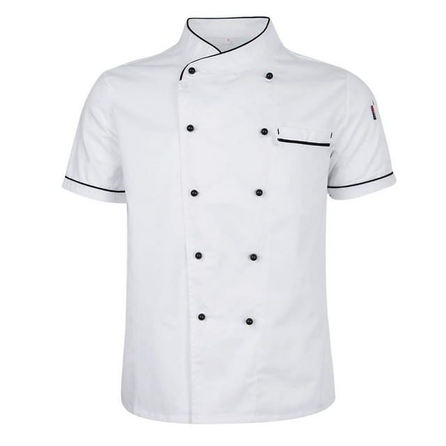TISHITA Veste de Chef à Manches Courtes, Veste, Vêtements de Chef, Vêtements de Chef 1blanc