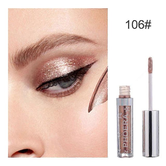 Sombra de ojos líquida metálica con brillo y brillo de 16 colores magníficos 106rosegold