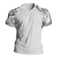 thumbnail image 5 of Mens T-shirts Short Sleeve Crewneck Camo Raglan Sleeves Tees Casual Summer Lightweight T Shirt for Men Light Gray L, 5 of 5
