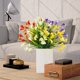 thumbnail image 4 of Husfou - Flores artificiales de cala, plantas artificiales decorativas, macetas colgantes falsas para porche, decoración para el hogar y exteriores, paquete de 12, 4 of 6