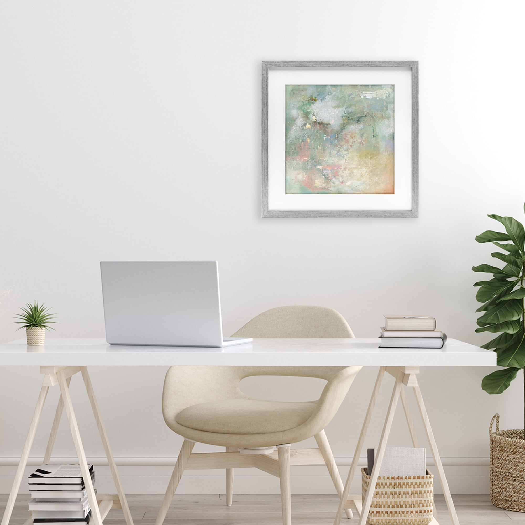 Stupell Industries Ethereal Brushstroke Harmony Gray Framed Print Under Glass, design by Carol Robinson