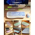 thumbnail image 6 of Ergonomic Wireless Keyboard and Mouse Combo, 4000mAh Rechargeable Backlit Keyboard with Lambskin Wrist Rest, Wave Keys, 10M Keystroke, USB-A/C Plug & Play for Windows Mac Chrome OS, 6 of 8