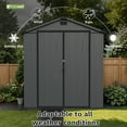 thumbnail image 6 of Patiowell 6'x10' Resin Storage Shed, Lockable Door & Window, Durable All-Weather Outdoor Shed for Garden & Tool Storage, Dark Gray, 6 of 9