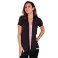 thumbnail image 1 of Simply Ravishing Women's Basic Short Sleeve Hip Length Open Drape Cardigan, 4X, Brown, 1 of 4