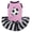 Pink/Stripes, variant on Petitebelle Soccer Puppy Dog Dress (White/Stripes, Small)