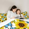thumbnail image 4 of Manfei Chic Blue Butterflies 7-Piece Twin Bedding Sets,Countryside Sunflower Bedding Comforter Set,Rustic Plant Sheet Sets For Girl,Super Cozy Room Decor, 4 of 8