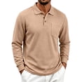 thumbnail image 6 of Guluxicc Men's Henley Shirts with Pocket Button Closure Collared Ribbed Long Sleeve Golf Tops for Business Casual Fall Winter, 6 of 8