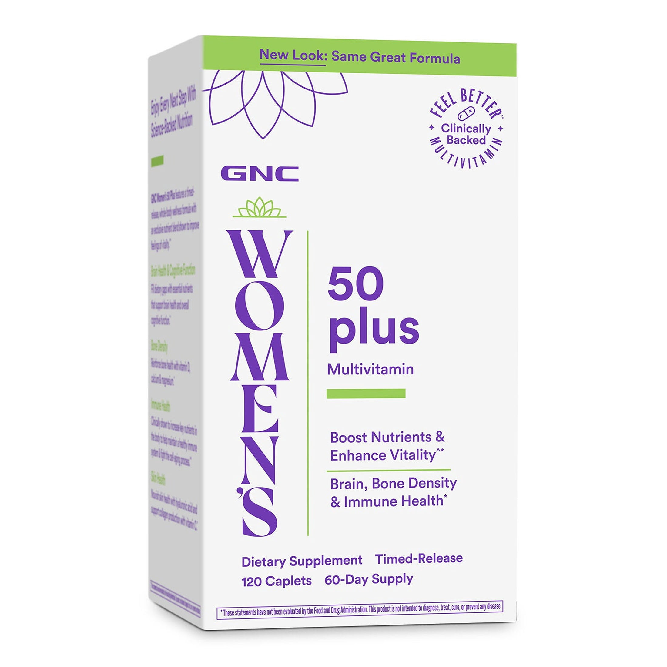 GNC Womens 50+ multivitamin, 120 Caplets (Pack of 1)