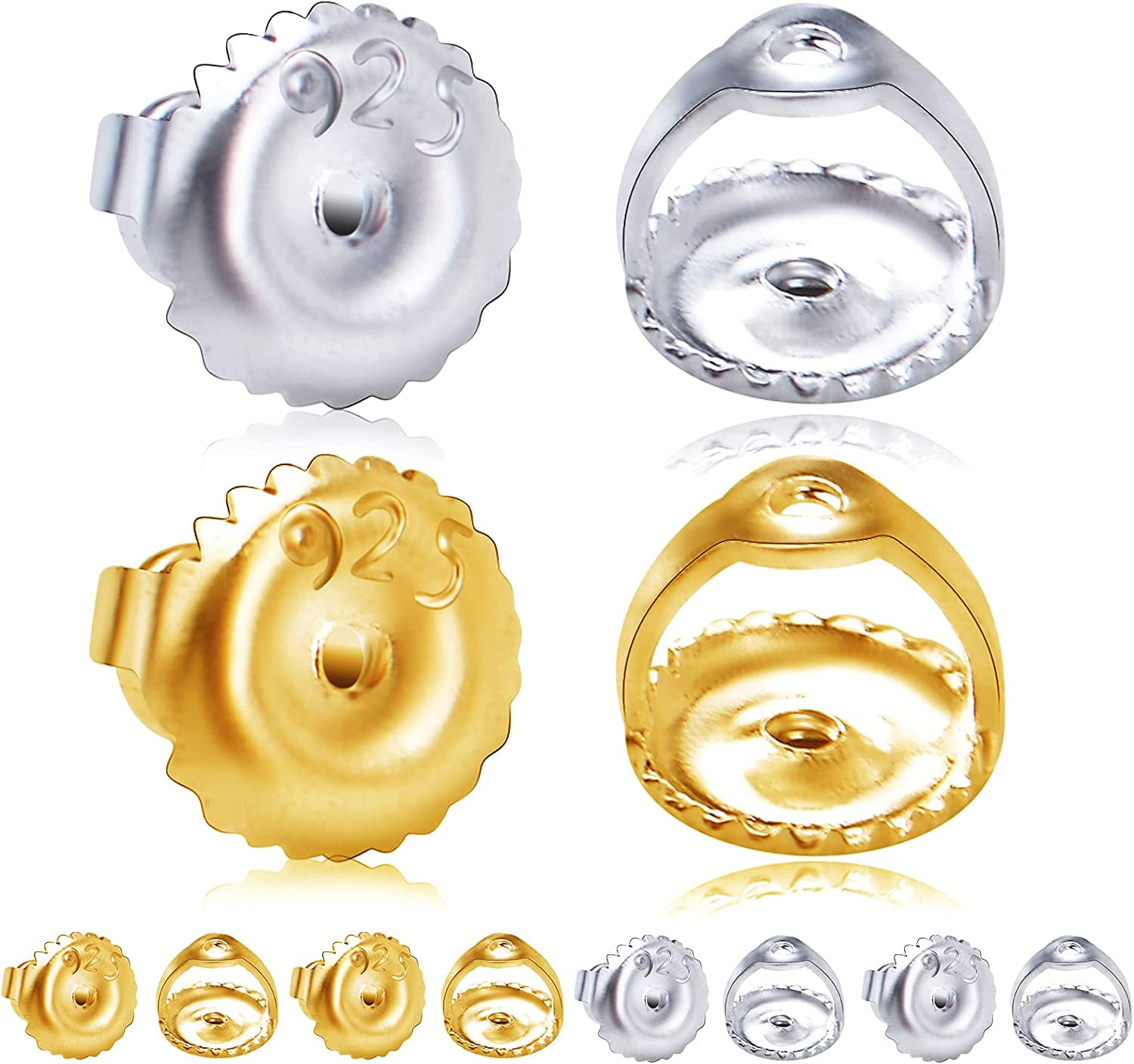 12pcs Screw on Earring Backs Replacement Hypoallergenic Secure Locking