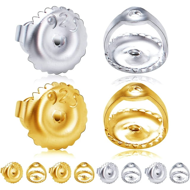 12pcs Screw on Earring Backs Replacement Hypoallergenic Secure Locking