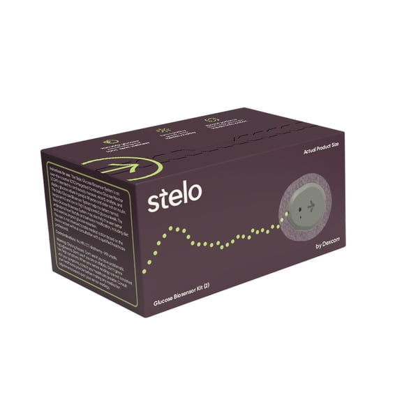Stelo Glucose Biosensor & App by Dexcom—A Leader in Continuous Glucose Monitoring (CGM)-24/7 Glucose Tracking & Personalized Insights to Reveal Patterns-2-Pack (Up to 15 Days Each*) iOS & Android [1]