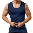 thumbnail image 4 of Bcfgryg Men's Sleeveless Wide Shoulder Tank Top For Summer Fitness Sports And Casual Wear Mens Casual Vest Blue XXXXL, 4 of 4