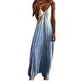 thumbnail image 1 of Kcodviy Robes Maxi pour Femmes Robe en Lin Femmes Été Sans Manches Bohème Décontractée Robes pour Femmes sous le Genou Col en V Longues Robes Longueur Genou Robes d'Été Robe de Plage pour les Vacances, 1 of 6