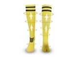 thumbnail image 7 of LYMAYTER 1 Pairs Soccer Socks for Women Stripe Knee High Sports Socks Breathable Compression Socks S-L, 7 of 7
