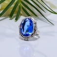 thumbnail image 6 of Tanzanite Gemstone 925 Sterling Silver Ring, 18X13 mm Oval Gemstone Ring, Vivid Blue Ring, Christmas Gift, Unique Jewelry Ring, Adjustable Ring V8660R, 6 of 6