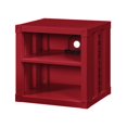 thumbnail image 1 of Bowery Hill Table de Chevet Contemporaine en Métal avec Rangement Ouvert Rouge, 1 of 5
