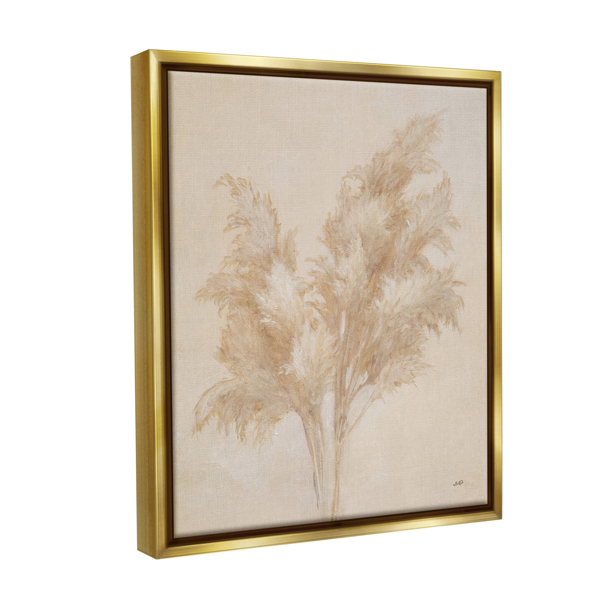 Stupell Industries Traditional Reeds Study Botanical & Floral Painting Gold Floater Framed Canvas Art Print Wall Art, 25 x 31