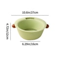 thumbnail image 3 of STPToys Clearance Kitchen Colander with Bowl Strainer,8.6 inch Plastic Fruits and Vegetable Washing Basket Double Layered Drain Basin Cleaning Mixing Basket - Green, 3 of 7