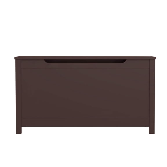 MOONRIVER Kids Wooden Toy Box Storage with Safety Hinged Lid, Coffee