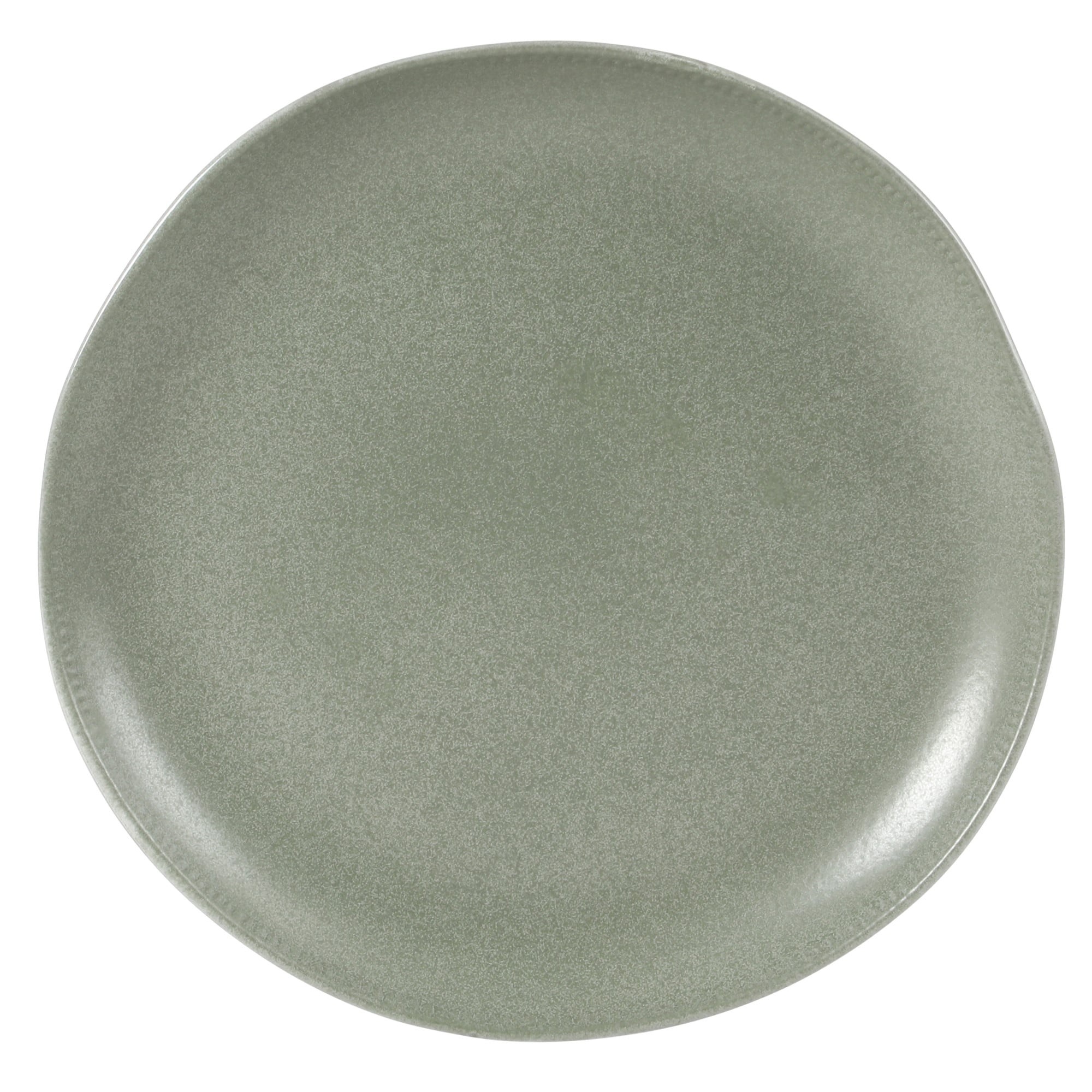Gibson Elite Menlo Park 16-Piece Pottery Clay Stoneware Dinnerware Set – Green Reactive Glaze, Organic Shape Embossed Plates and Bowls W/ Pasta Bowl, Service for 4 – Microwave & Dishwasher Safe