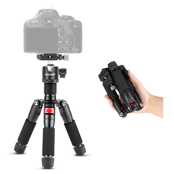 Neewer TP-AAM521 20" Mini Tripod - 360° Ball Head, 11lb Load, w/Quick Shoe Plate, for DSLR/Camcorder