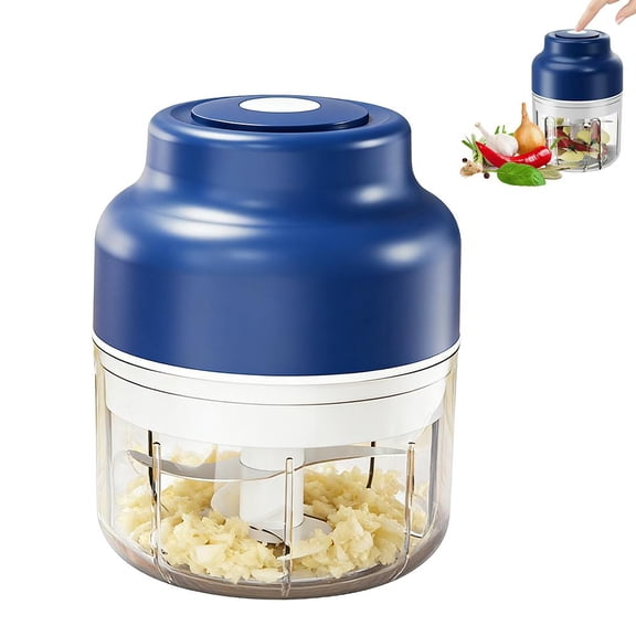 Electric Garlic Chopper & Mini Food Processor – Wireless USB Rechargeable with Stainless Steel Blades, 250ml/320ml Bowl, for Mincing Ginger, Chili, Meat & Baby Food