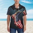 thumbnail image 4 of Daiia American Flag Hawaiian Shirt for Men Gentle Cotton Regular Short Sleeve Casual-X-Large, 4 of 9