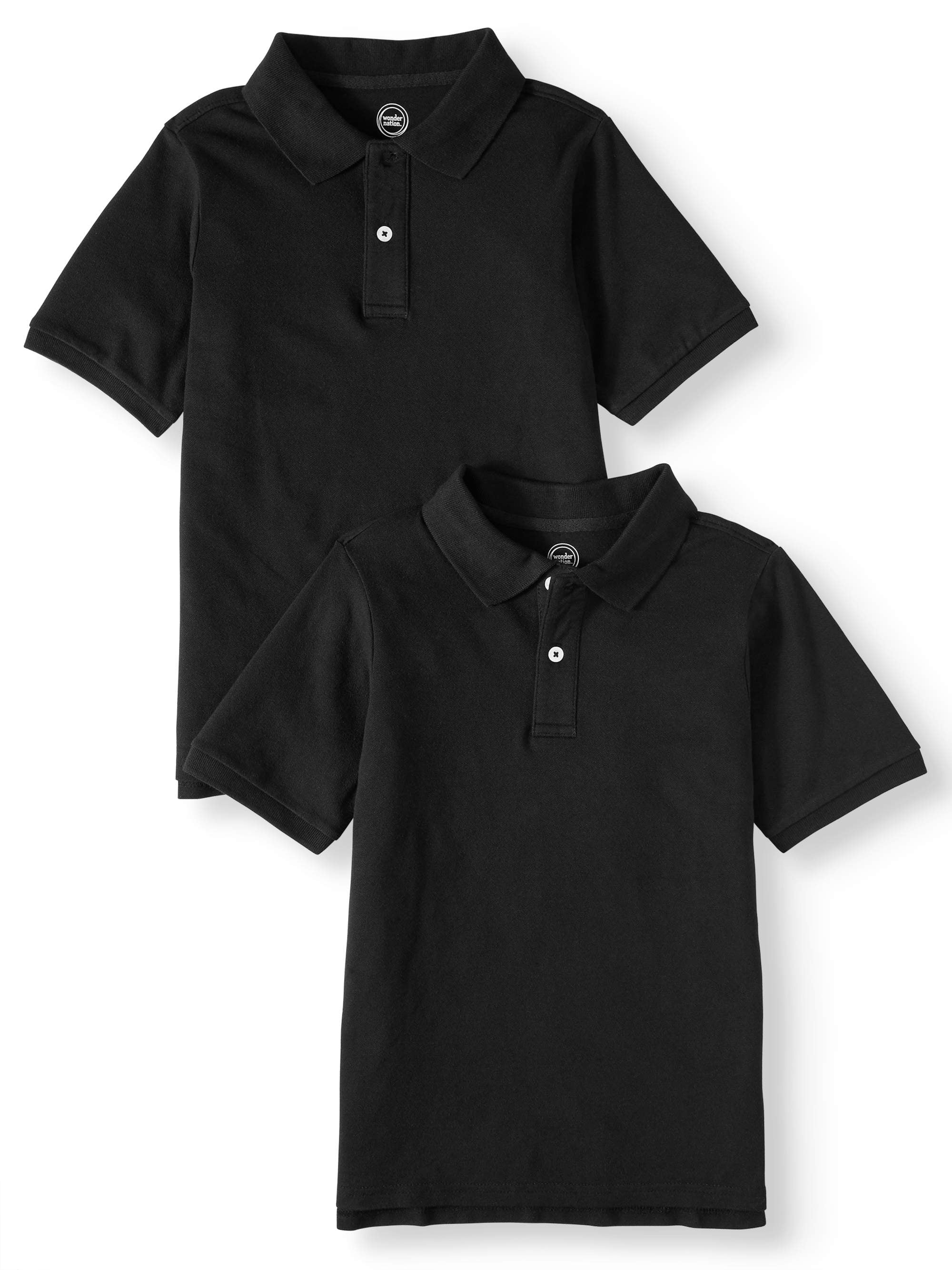 2 Pack Pique Short Sleeve Polo T-Shirt Boys School Uniform Shirt Polo Assn U.S 