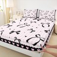 thumbnail image 3 of Manfei Princess Bowknot Bed Sheets Twin, Black Pink Twin Sheet Sets, Kawaii Plaid Buffalo Bedding Sets Twin Size, Super Cozy Room Decor, 3-Piece, 3 of 7