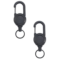 Heavy Duty Retractable Keychain 2 Pack, Retractable ID Badge Holder Reel, Multitool Carabine Key Holder for Keychain, Badge Holder with 23.6" Steel Cord Key Ring Clip, 8.8 oz