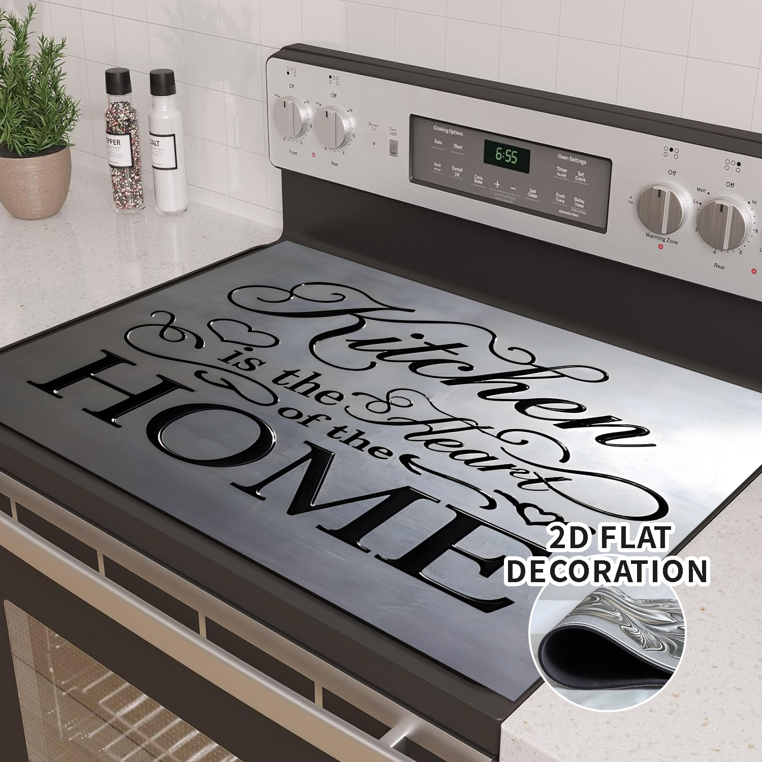 Stove Cover & Stove Top Cover for Electric and Glass Stoves, Non-Slip Surface Expands Counter Space, 28 x 20 in, Kitchen Use, Diatomaceous Earth