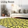 thumbnail image 2 of ODIKA 3'x5' Machine Washable Non-Slip Area Rug, Modern Interlocking Lattice with Stylized Petal and Vine Accents High Traffic Rug, Yellow, 539060, 2 of 7