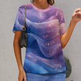 thumbnail image 6 of Purple Blue And Gold Wave Women's T-Shirt Short Sleeve T Shirts Tops Tee Ladies Loose T, 6 of 6