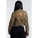 thumbnail image 5 of Top corto de punto para mujer, blusa holgada de verano con cuello redondo y manga larga, blusa calada para mujer OD verde M, 5 of 8