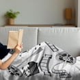 thumbnail image 3 of Movie Theater Soft Flannel Fleece Blanket, Movie Industry Themed Greyscale Illustration of Projector Film Slate and Reel, Cozy Plush for Indoor and Outdoor Use, 50" x 70", Grey Black, by Ambesonne, 3 of 5