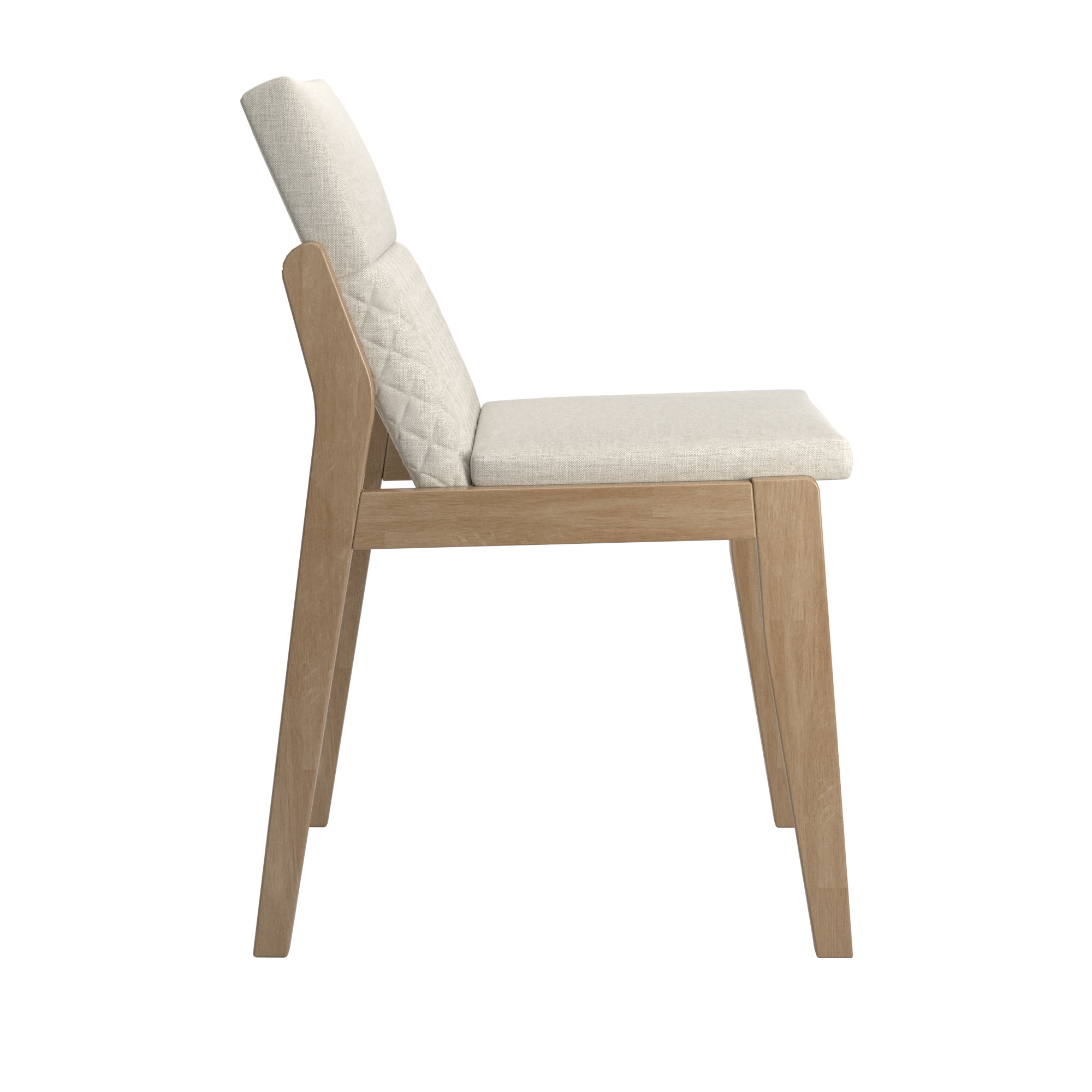 Weston Home Vagar Beige Linen Wood Dining Chairs, Natural Finish (Set of 2)