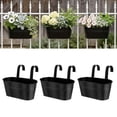 thumbnail image 1 of vensovo Metal Railing Planter for Outdoor Plants - 3 Pack Balcony Hanging Planter Box with Detachab, 1 of 8