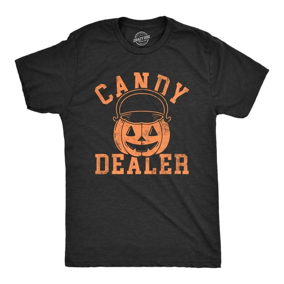 Mens Candy Dealer T Shirt Funny Halloween Trick Or Treat Candies Joke Tee for Guys Graphic Tees