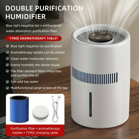 

ZNGTNGS Mist-Free Humidifier Purifier High Efficiency for Bedroom Office and Desk - USB Powered 36V or Below Plastic