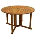 thumbnail image 1 of Sunnydaze Malaysian Hardwood Gateleg Round Patio Table with Teak Oil Finish - 47.25" Diameter x 29" H, 1 of 10