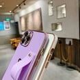 thumbnail image 3 of Dteck iPhone 12 Pro Max 6.7 inch Case, Soft TPU Plating Bumper Wrist Strap Back Kickstand with Lanyard Anti-Scratch Shockproof Protective Case Cover for iPhone 12 Pro Max, Pink, 3 of 7