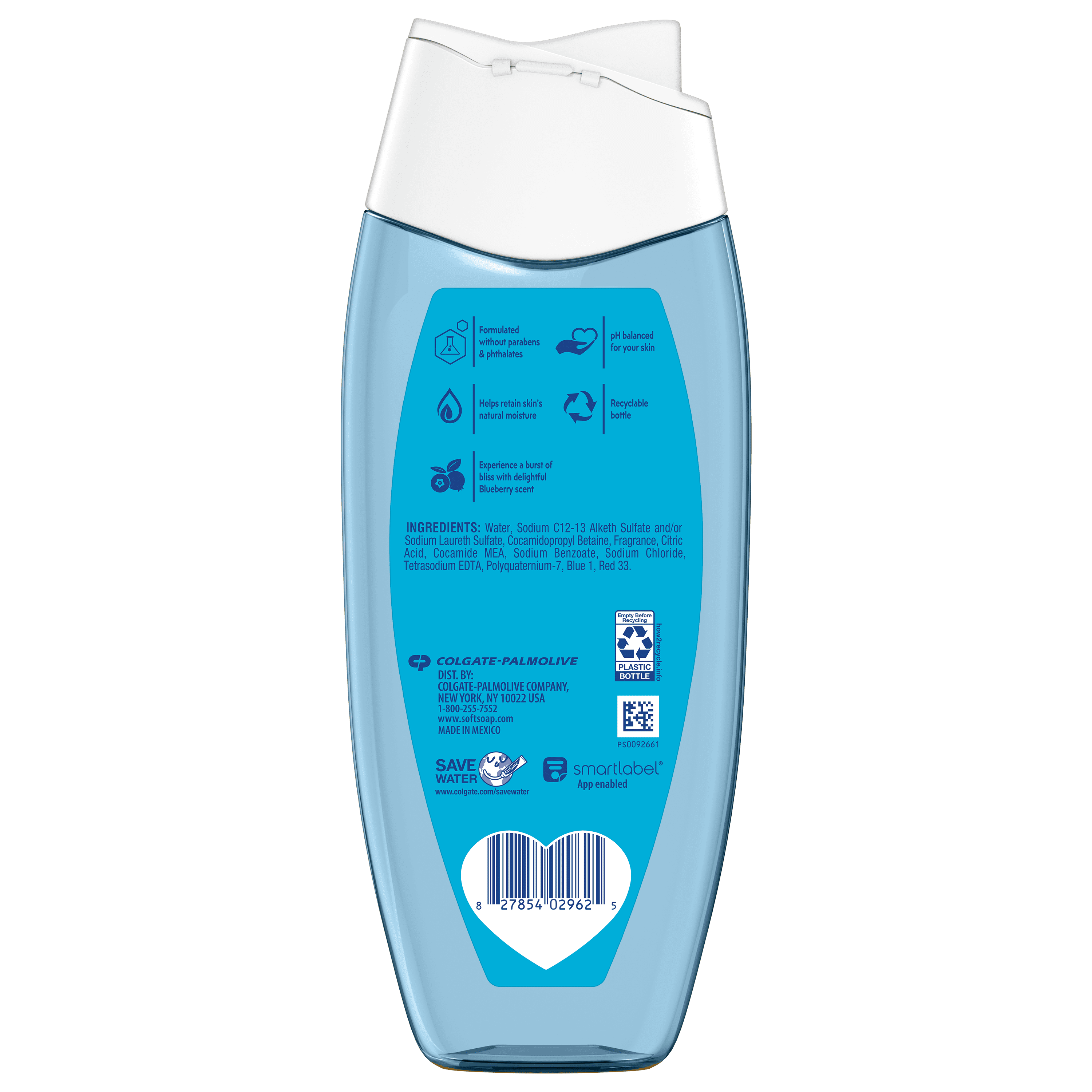 Softsoap Moisturizing Body Wash, pH Balanced, Blueberry Scent, 12 fl oz