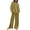 Yellow, variant on Brilliant Two Piece Summer Outfits Women Fall Women's Casual Long Sleeve Round Neck Top/ Long Pants Set Loose Straight Tube Pants with Pocket Blue L