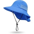 thumbnail image 2 of WTOBBY Toddler Sun Hat for Ages 1 to 3 Years, Baby Beach Hat with Wide Neck Flap Protection, UPF 50+ Infant Hat for Outdoor Play and Family Vacations,Royal Blue M, 2 of 4