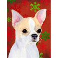 thumbnail image 1 of 11 x 15 Po. Drapeau de Noël Chihuahua Flocons de Neige Rouges et Verts Taille Jardin, 1 of 1