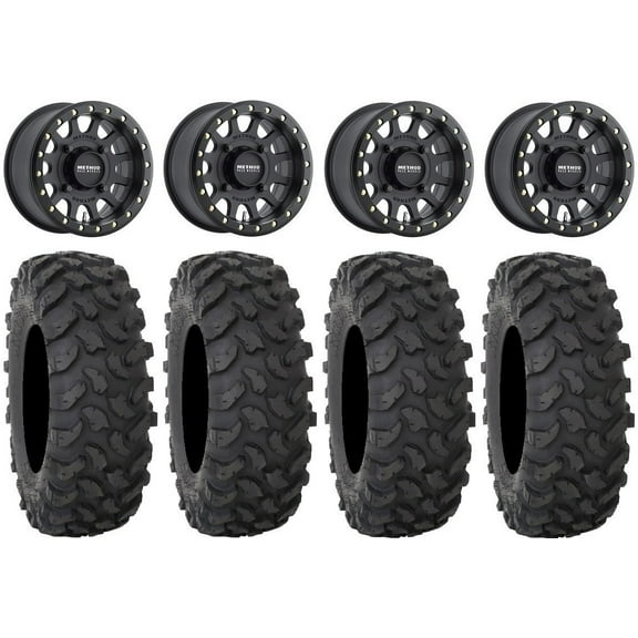 Method 401 Bdlk 15" Wheels Bk 5 2 33" XTR370 Tires Sportsman RZR Ranger