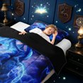 thumbnail image 4 of meiyoeat Blue Lightning Dragon Twin Comforter Sets for Boys Girls Kids, Galaxt Planet Animal Bedding Set, Blue, Black Reversible, 2 Pieces, 1 Comforter and 1 Pillowcase, 4 of 6