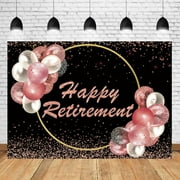 Pink Gold Retirement Backdrop Golden Circle Retired Party Background for Photography - Women Men Retirement We Will Miss You Farewell Parties Centerpiece Banner