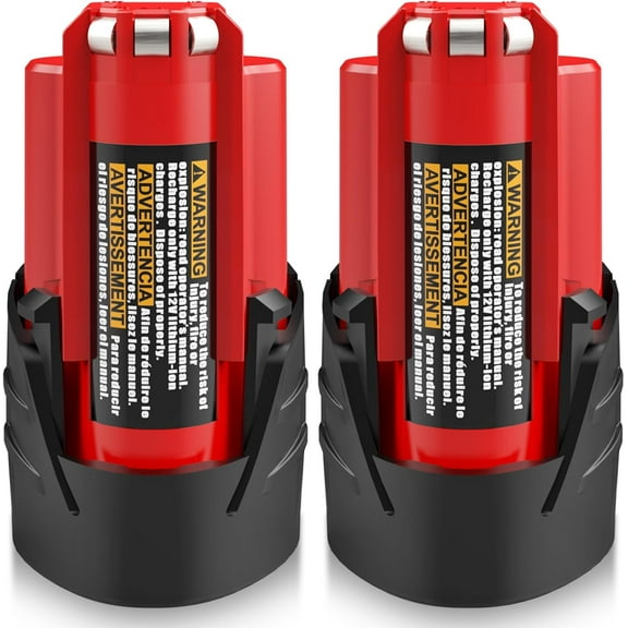 2 Packs 3.0Ah 12 Volt 48-11-2420 Battery Replacment for Milwaukee 12V Battery Lithium 48-11-2401 48-11-2402 48-11-2420 48-11-2440 48-11-2460
