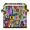 Multicolor 2, variant on CURLYOOT Old Graffiti 11 x 11 Inch Cube Storage Bin, Decorative Storage Cube Foldable Basket with Leather Handle, Fabric Bin for Closet Shelves Home Organizer